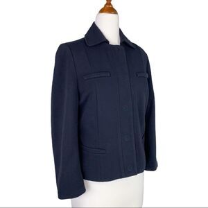 LaVia18 Navy Soft Jersey Snap Front Blazer 42